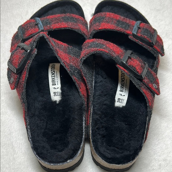 Birkenstock Arizona Rivet Sandals Women's Size 7 - 7.5 Black/Red Buffalo Plaid - Picture 8 of 16